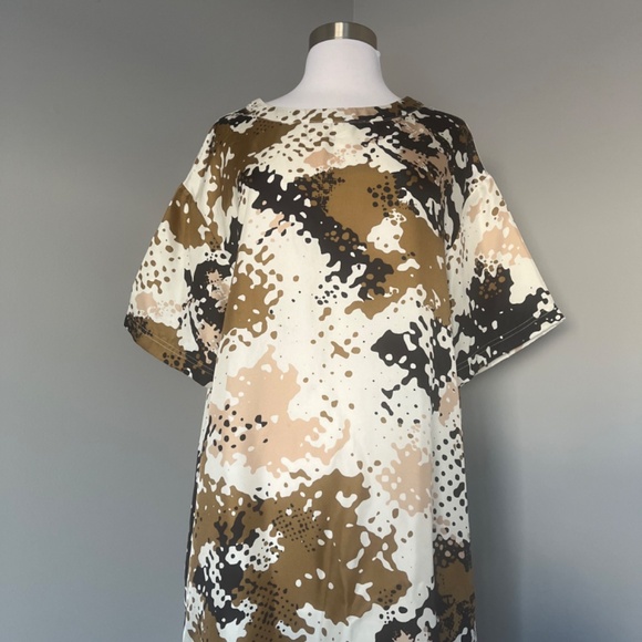 $495 rag & bone 'Chester' Camo Print 100% Silk T-Shirt Dress Small - Picture 14 of 16